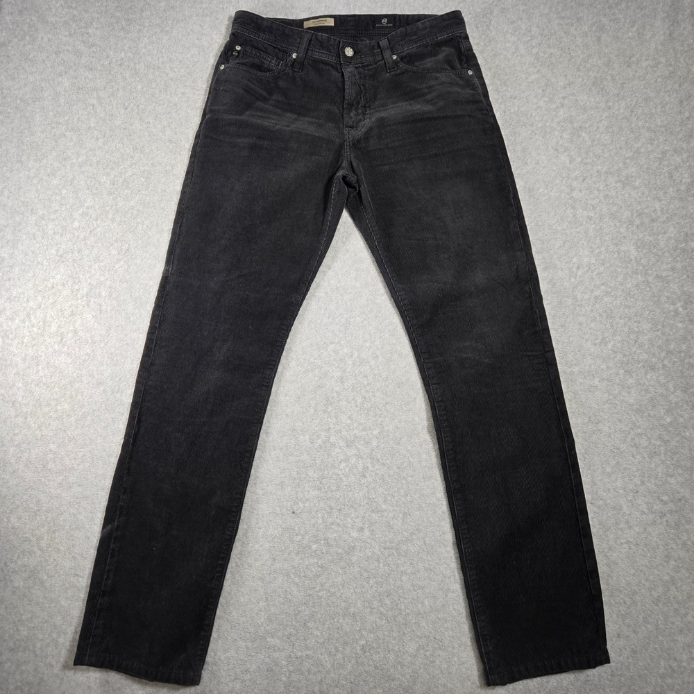 AG Adriano Goldschmied The Graduate Tailored Leg Corduroy Pants Grey 30 Made USA